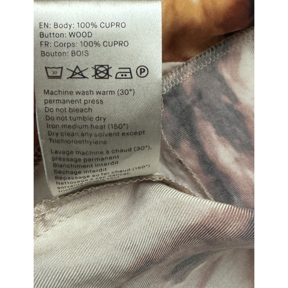Nanushka Celes Tie Dye Button Down Shirt Brown Orange Black Long Sleeve Size M - Picture 9 of 9